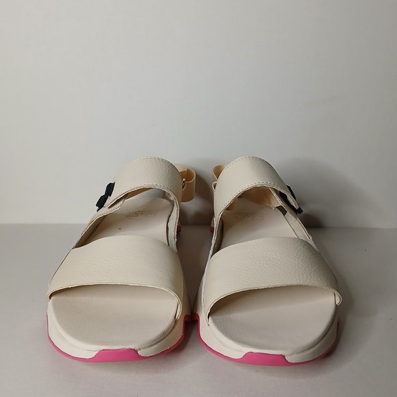 Sorel Sport Sandals Cream Pink Platform Snake Print Women’s 12 - Picture 2 of 10